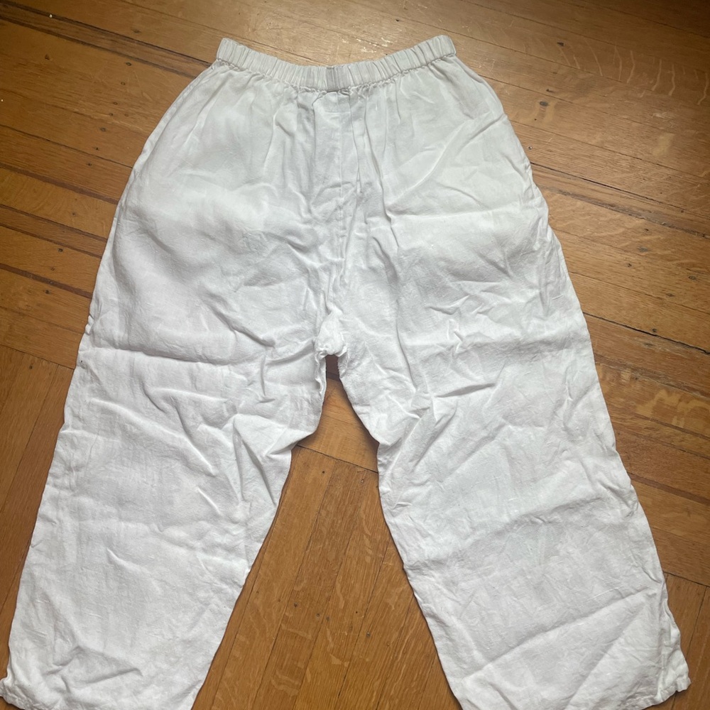 FLAX White Linen Pants